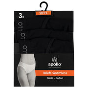 Briefs/Slips Seamless Dames 3-Pack Zwart