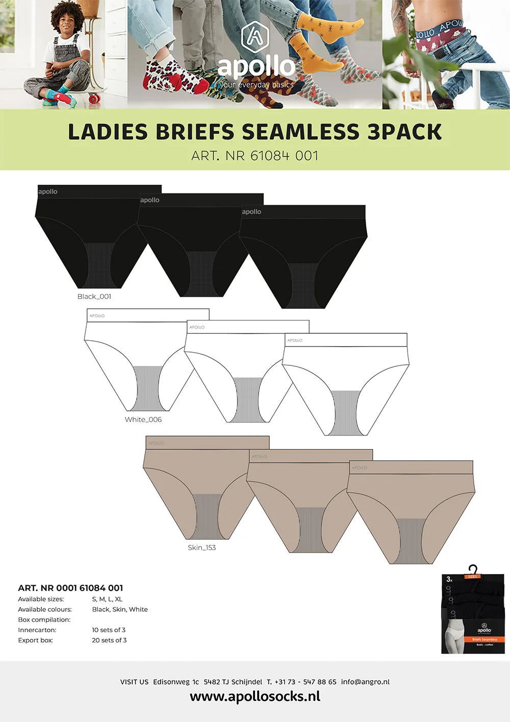 Briefs/Slips Seamless Dames 3-Pack  Nude L