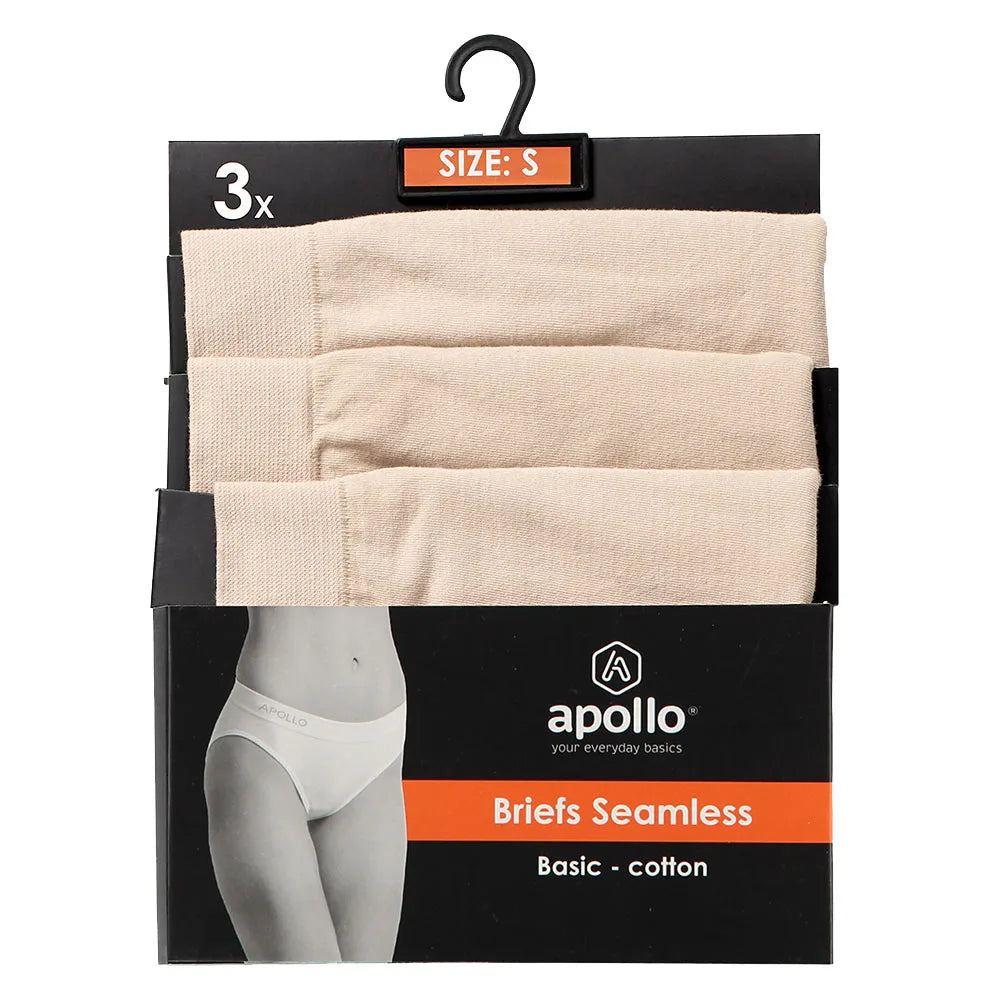 Briefs/Slips Seamless Dames 3-Pack  Nude L