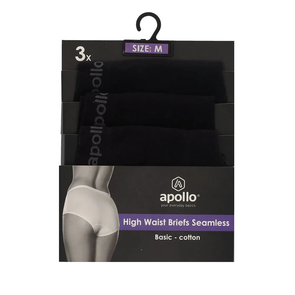 Maxi Slips Seamless Dames 3-Pack Zwart M