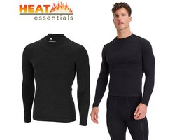 MP - Heat Essentials Thermo Shirt Heren - Merinowol Shirt - Zwart - Maat XL