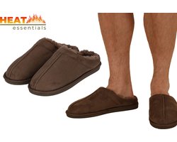 MP - Heat Essentials - Pantoffels Heren - Taupe Bruin - 41/42 - Suede Look
