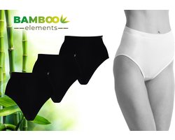 MP - Bamboo - Naadloos Dames Ondergoed - Bamboe - 3 Stuks - High Waist Slips - Zwart L