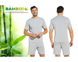 Bamboo Elements Pyjamaset Shortama Grijs XXL