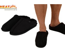 MP - Heat Essentials - Pantoffels Heren - Zwart - 43/44 - Suede Look