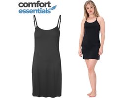 MP - Comfort Essentials - Korte Onderjurk Spagethi band Zwart - L/XL - EU 40-42