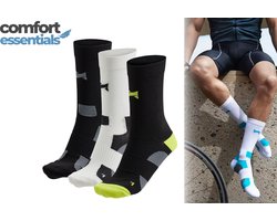 MP - Comfort Essentials Fietssokken Hoog 3-Pack   - Multi Zwart - Maat 35/38