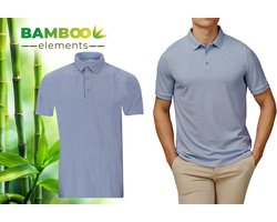 Bamboo Heren Polo Pique Licht Blauw M