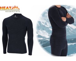 MP - Heat Essentials Thermo Shirt Heren - Merinowol Shirt - Navy - Maat L
