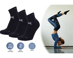 MP - Comfort Essentials -  Yoga Sokken Antislip Dames - 3 Paar - Zwart - Maat 35-38