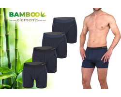 Bamboe Boxershorts Heren 4-Pack Navy L