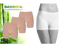 MP - Bamboo - Naadloos Ondergoed Dames - Bamboe - 3 Stuks - Shorts - Nude - S