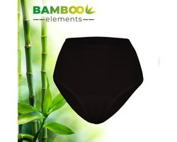 Bamboo  Period Underwear High Waist Brief Zwart M