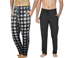 MP - Comfort Essentials - Pyjama Broek - 2pk - Grijs Geruit / Zwart - M