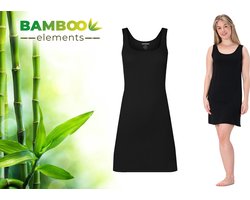 MP - Bamboo Elements - Onderjurk Zwart - S/M - EU 36-38 -  Kort - Brede Bandjes