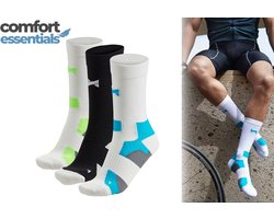 MP - Comfort Essentials Fietssokken Hoog 3-Pack   Multi Wit - Maat 43/46