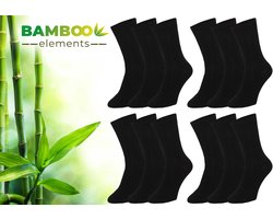 Bamboe Sokken Hoog 12-Pack Zwart 39-42