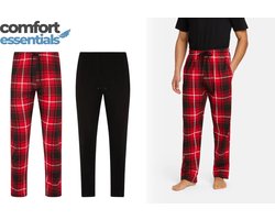 CE 2pk Heren Pyjama Broeken Black / Red Check XXXL