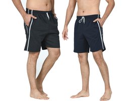 PC Loungewear Korte Broeken Heren 2-Pack Navy-Antraciet L