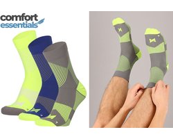 MP - Comfort Essentials - Lage Compressie Sokken - 3 Paar - 45-47 - Multi Geel
