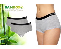 MP - Bamboo - Ondergoed Dames - Hipster - Bamboe - 2 Stuks - Grijs XL