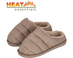 MP - Pantoffels Dames 37 38 - Taupe - Gewatteerd - Sloffen Dames Maat 37 38