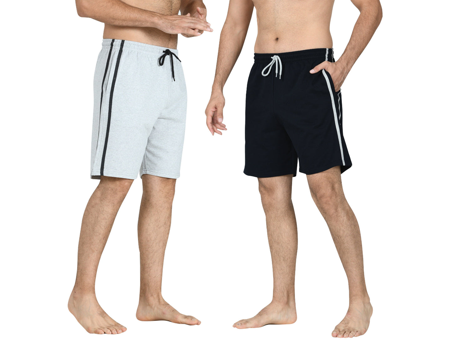 PC Loungewear Korte Broeken Heren 2-Pack Zwart-Grijs M