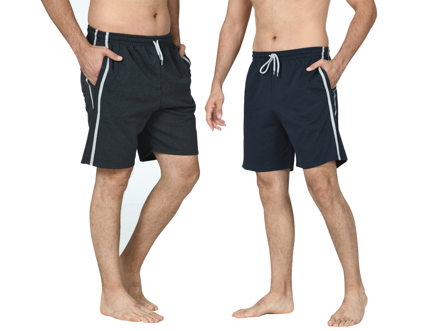 PC Loungewear Korte Broeken Heren 2-Pack Navy-Antraciet L