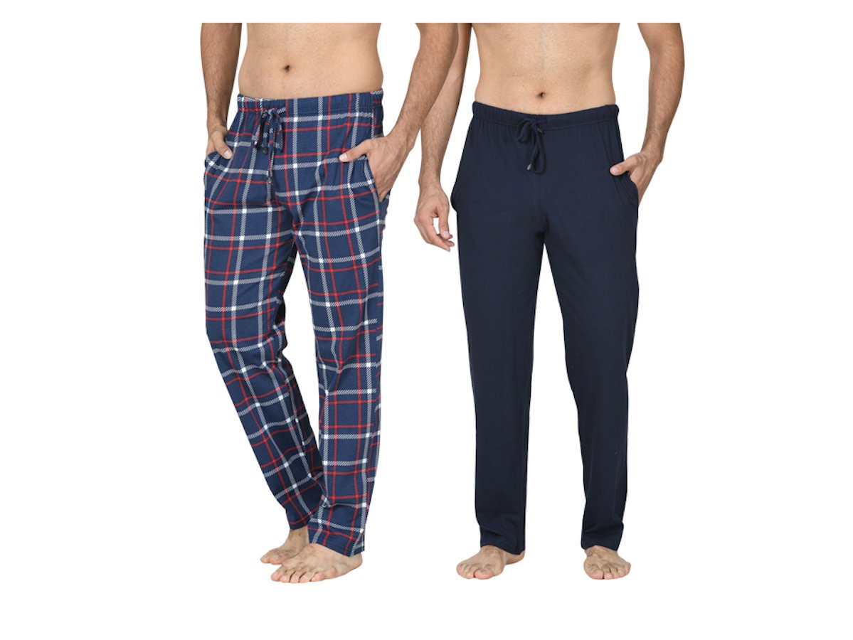 MP - Comfort Essentials - Pyjama Broek - 2pk - Navy Geruit / Navy - XL
