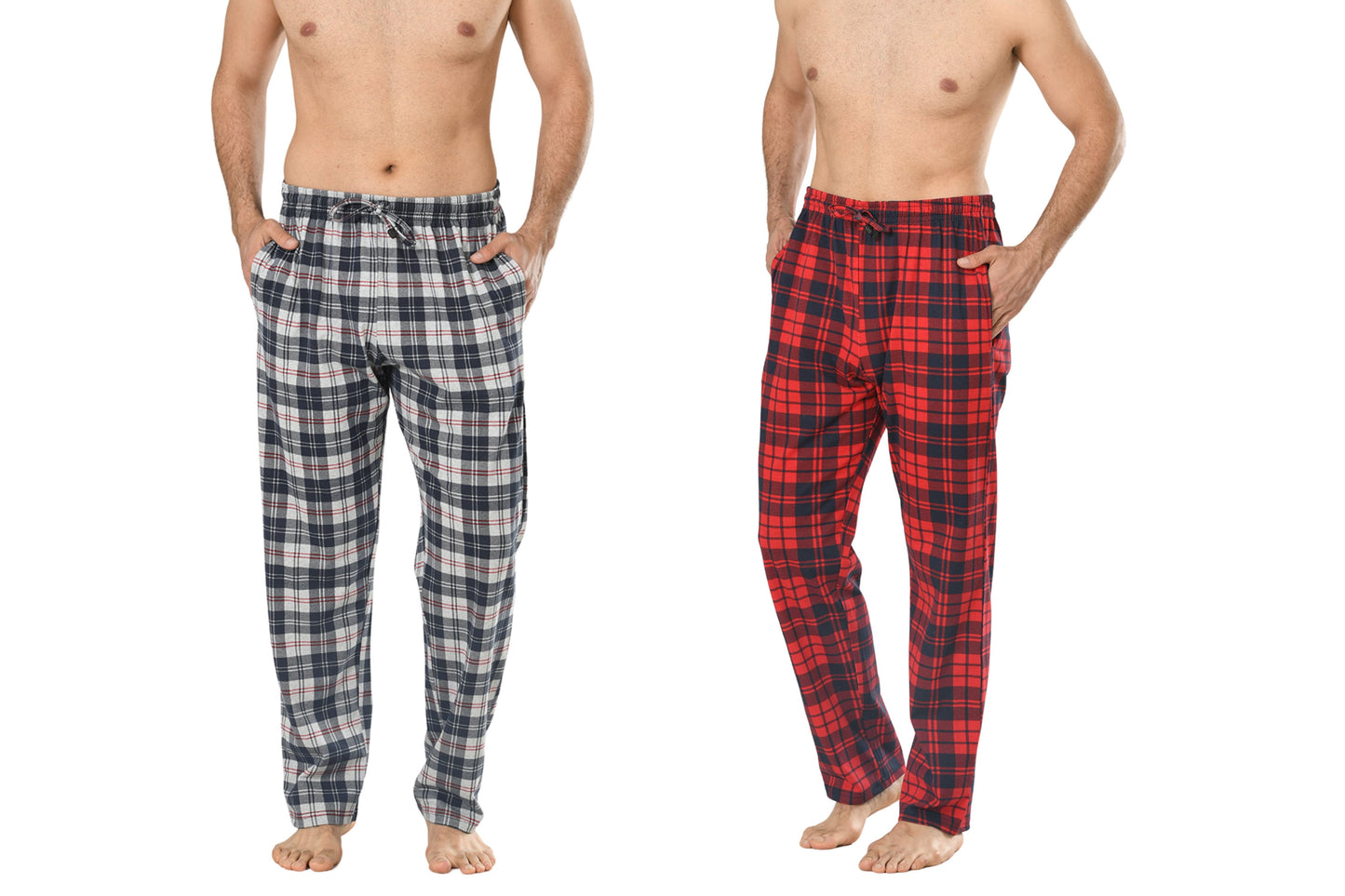 PC Pyjama Broeken Heren 2-Pack Red Check / Navy Check S