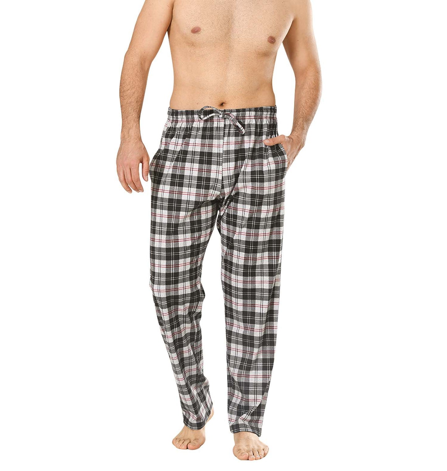 PC Pyjama Broeken Heren 2-Pack Zwart Geruit-Grijs Geruit L