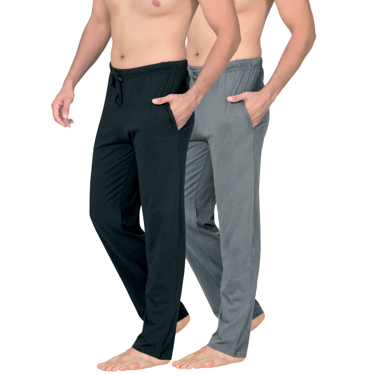 PC Pyjama Broeken Heren 2-Pack Zwart-Grijs M