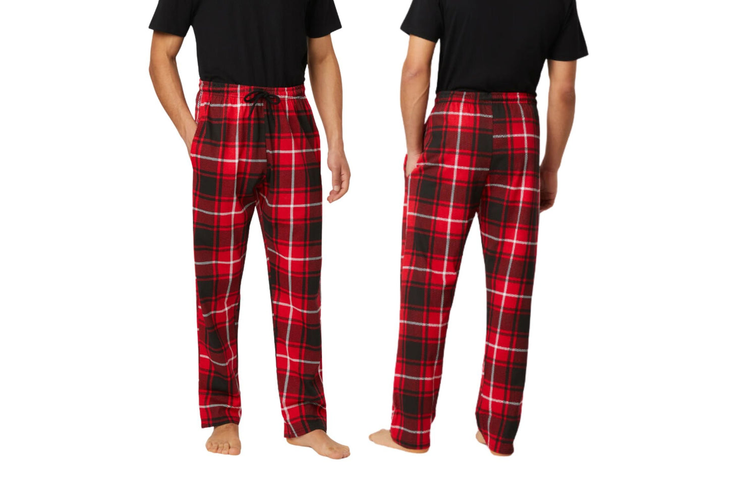 CE 2pk Heren Pyjama Broeken Black / Red Check XL