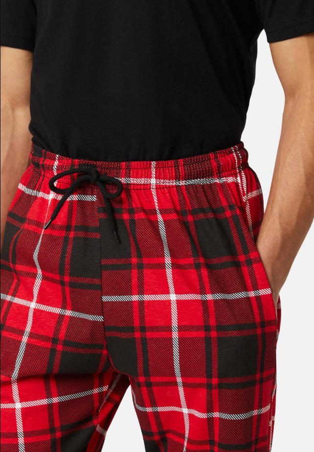 CE 2pk Heren Pyjama Broeken Black / Red Check XXXL