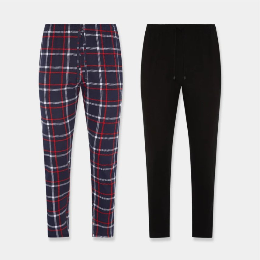 CE 2pk Heren Pyjama Broeken Navy / Navy Check XL