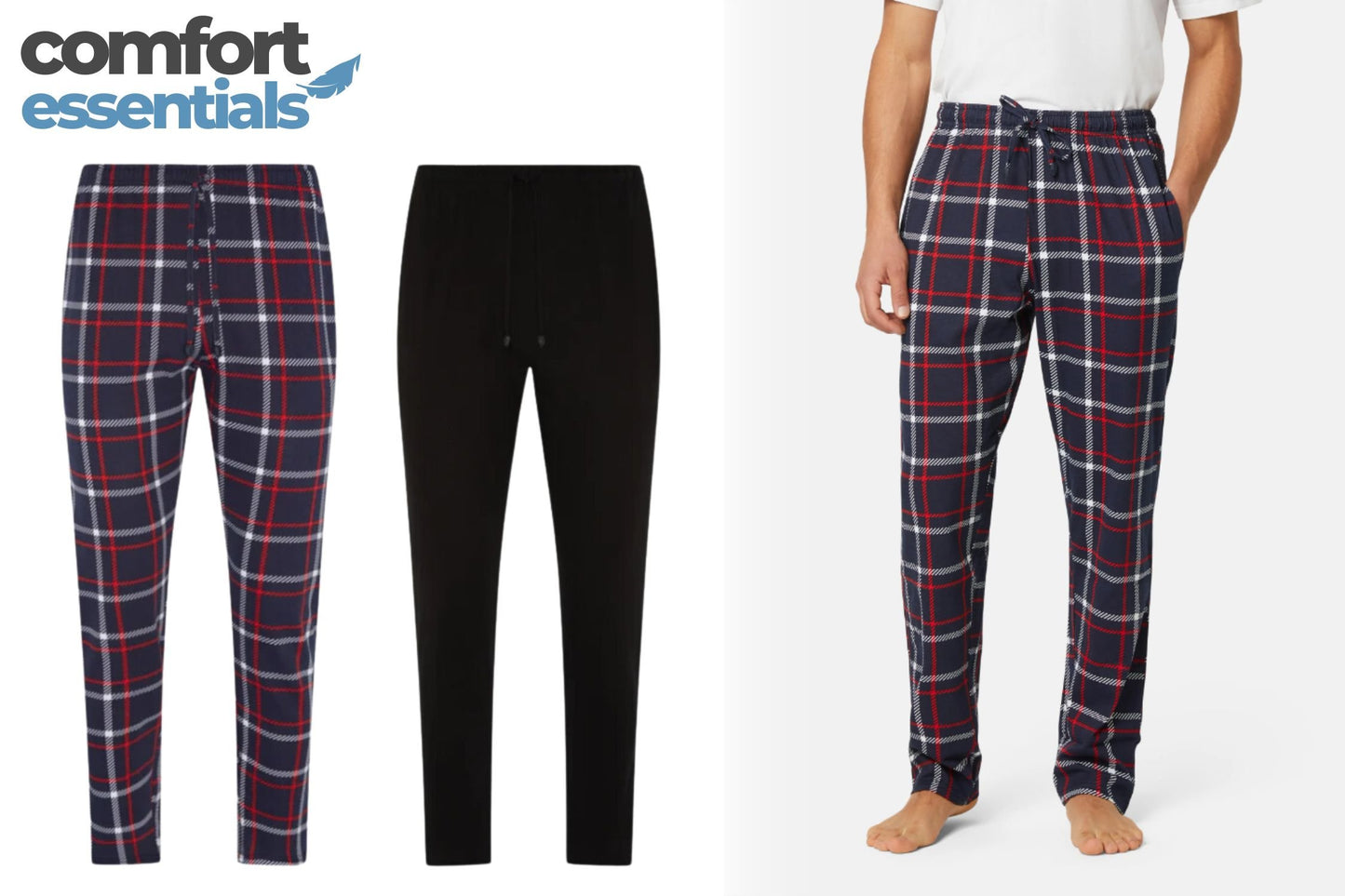 CE 2pk Heren Pyjama Broeken Navy / Navy Check XXL
