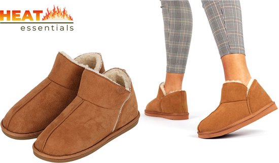 MP - Heat Essentials - Suede Pantoffels Dames - Cognac - 39/40