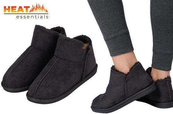MP - Heat Essentials - Suede Pantoffels Dames - Donkergrijs - 37/38