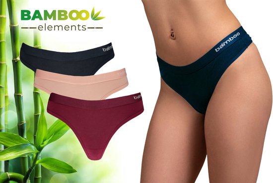 MP - Bamboo - Ondergoed Dames - String - Bamboe - 3 Stuks - Multi - M