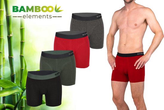 Bamboe Boxershorts Heren 4-Pack Assorted XL