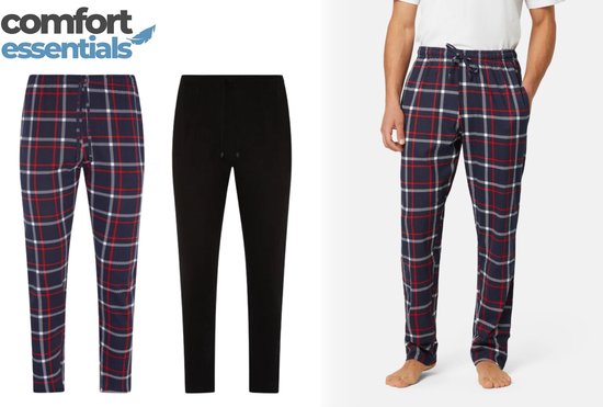 CE 2pk Heren Pyjama Broeken Navy / Navy Check XL