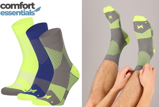 MP - Comfort Essentials - Lage Compressie Sokken - 3 Paar - 43-45 - Multi Geel