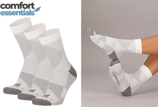 MP - Comfort Essentials - Lage Compressie Sokken - 3 Paar - Wit - 43-45