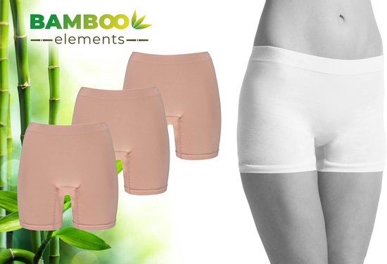 MP - Bamboo - Naadloos Ondergoed Dames - Bamboe - 3 Stuks - Shorts - Nude XL