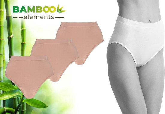 MP - Bamboo - Naadloos Dames Ondergoed - Bamboe - 3 Stuks - High Waist Slips - Nude XL