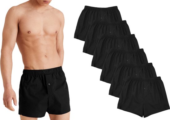 PC Boxershorts Loose Fit Heren 6-Pack Zwart L
