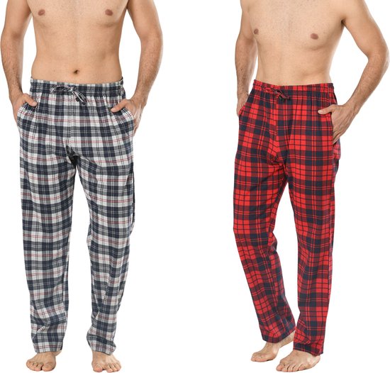 PC Pyjama Broeken Heren 2-Pack Red Check / Navy Check M
