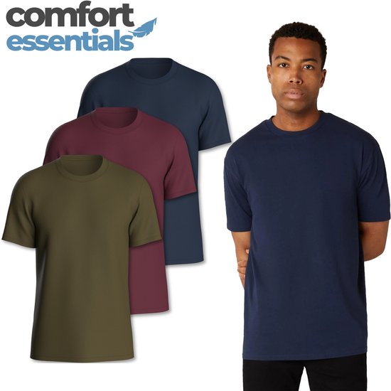 MP - Comfort Essentials -T Shirt Heren - 3pk XXL - Groen Navy Bordeux
