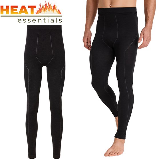 MP - Heat Essentials Thermobroek Heren - Merinowol - Zwart - XXL