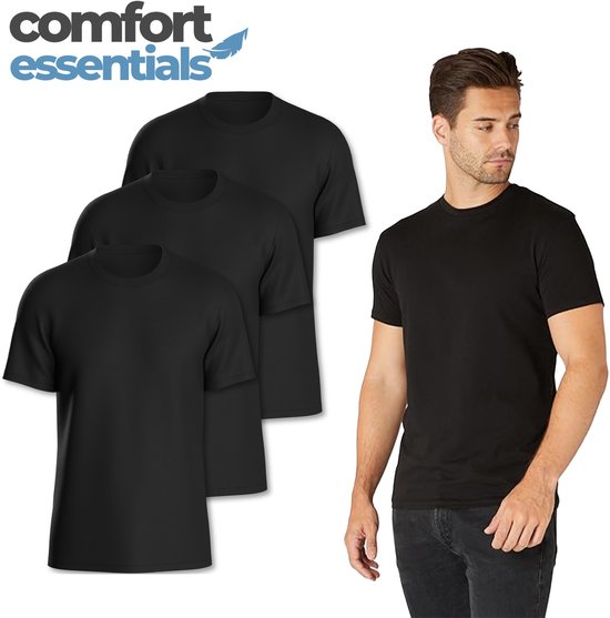 MP - Comfort Essentials -T Shirt Heren - 3pk M - Zwart